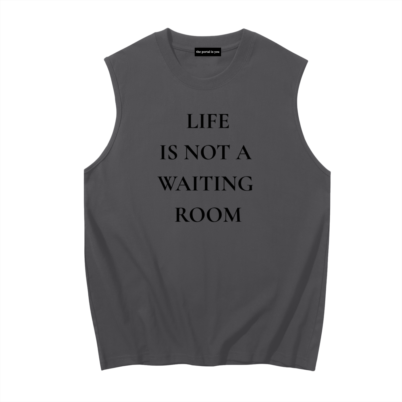 Waiting Room Sleeveless Cotton Tank Top | Core Black Palette