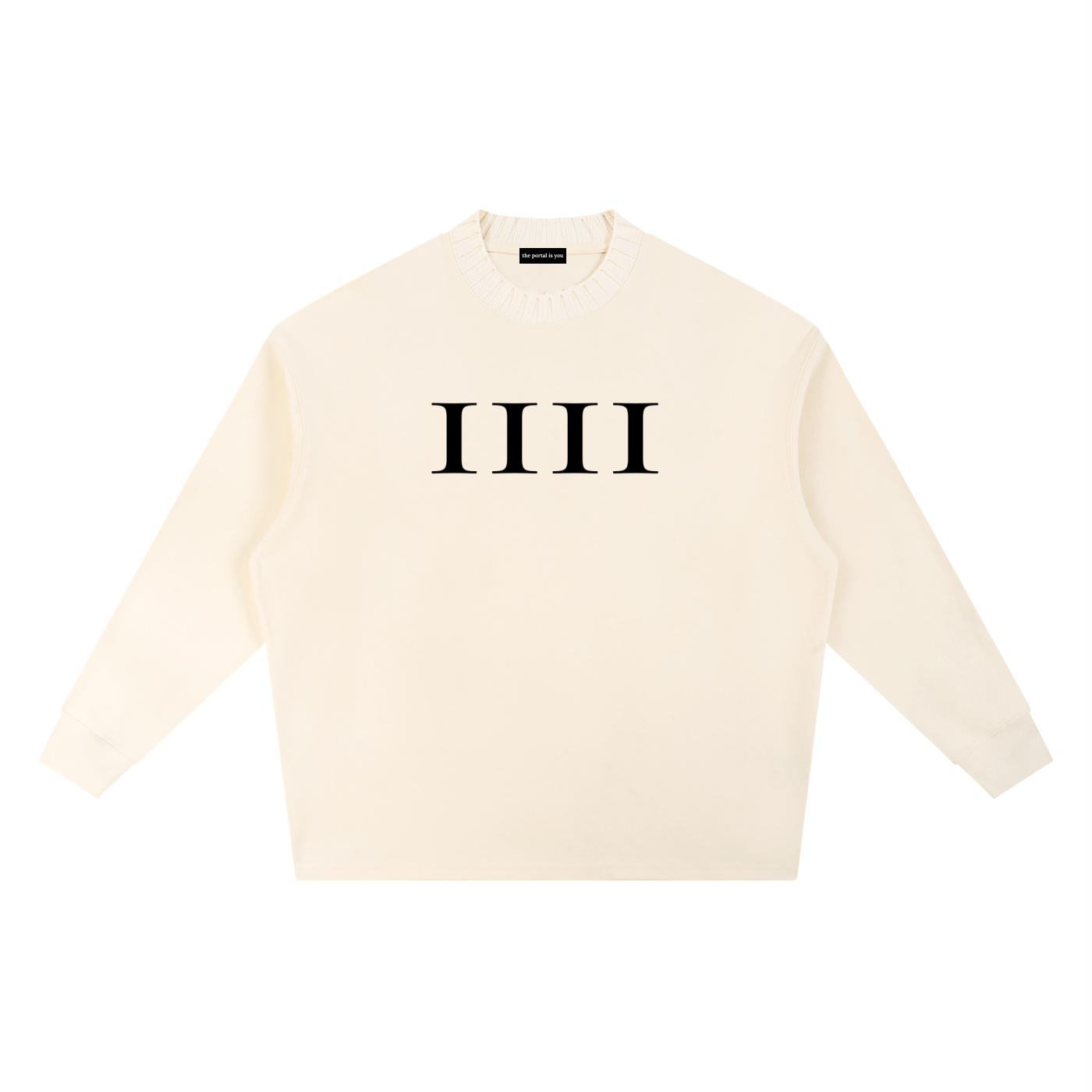 1111 Angel Number Knitted Oversize Sweatshirt | Core Black Palette