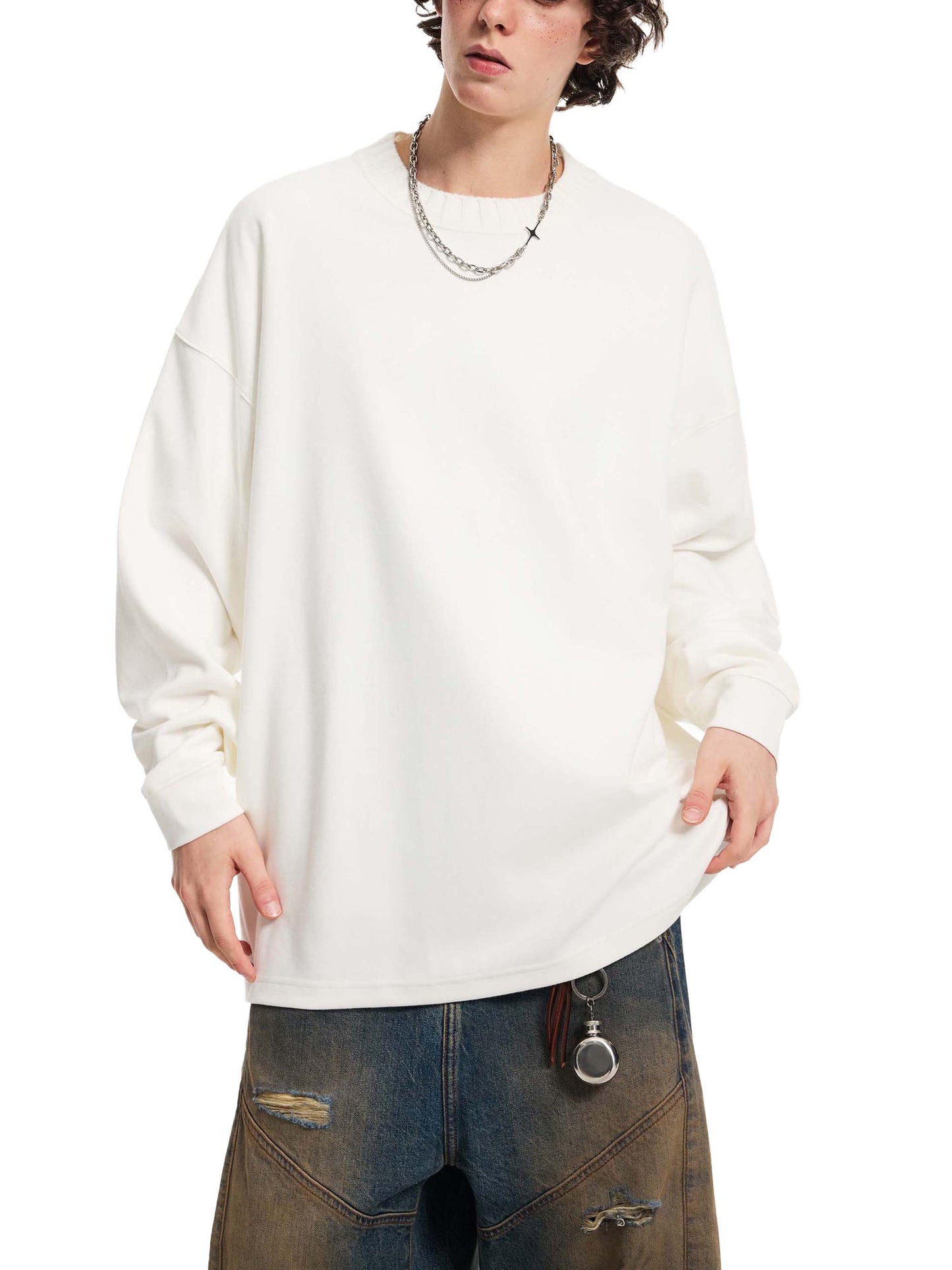 1111 Angel Number Knitted Oversize Sweatshirt | Core Black Palette